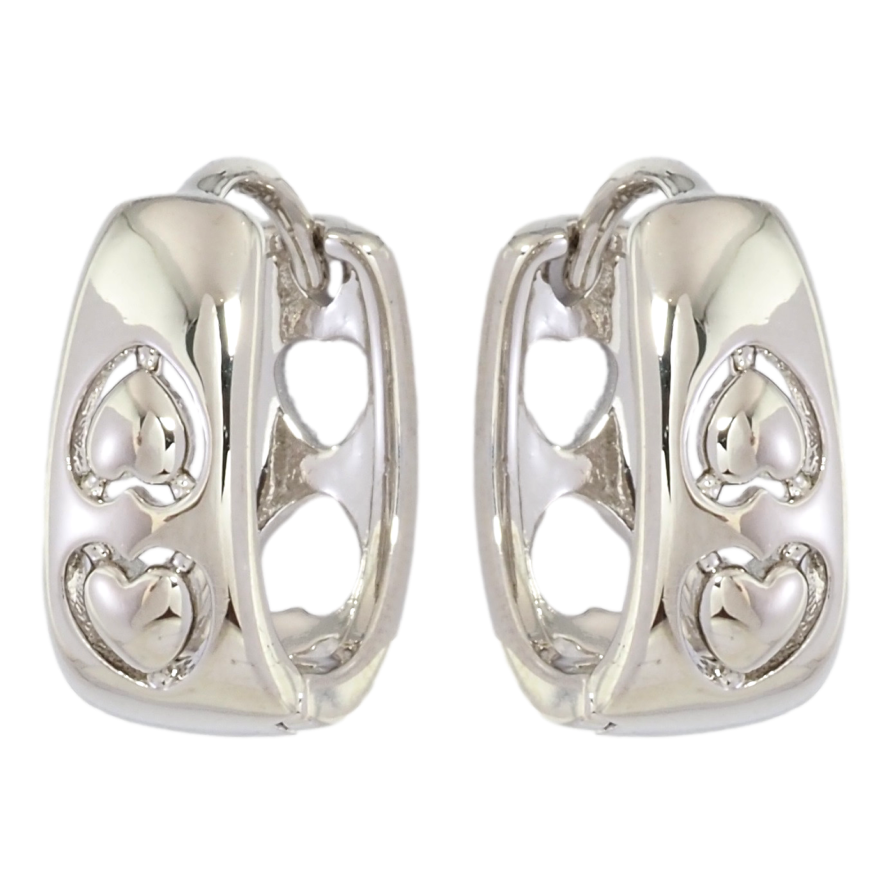 Серьги Xuping Родий колечки Узор сердечки фото №1