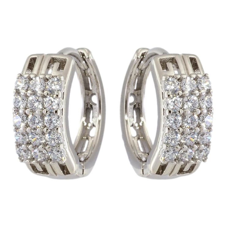 Серьги Xuping Родий колечки Инкрустация цирконием фото №12