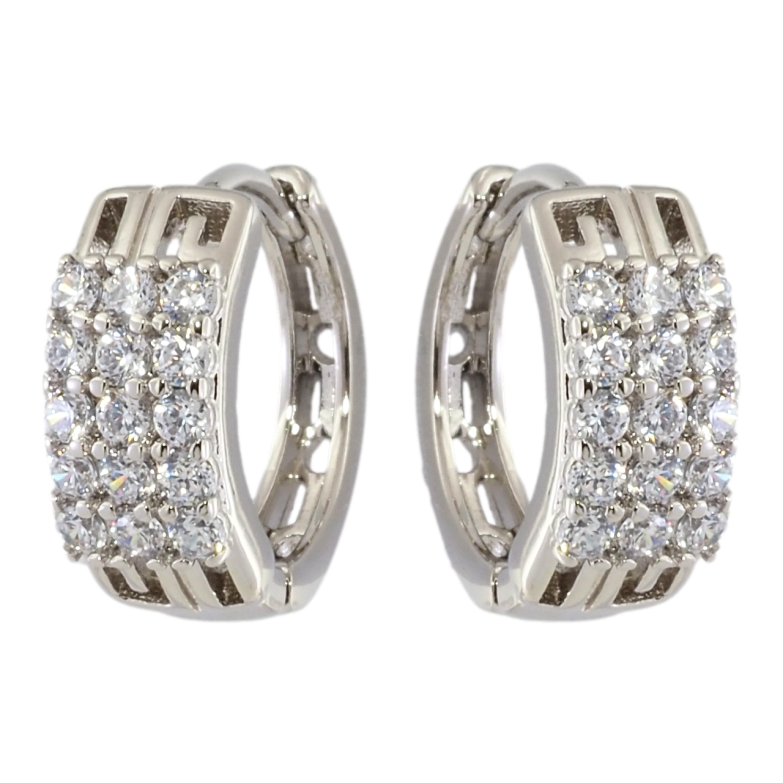 Сережки Xuping Родій колечка Інкрустація цирконієм фото №1