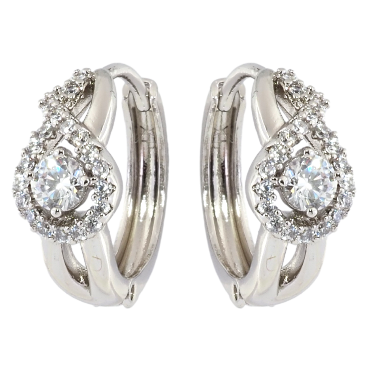 Серьги Xuping Родий колечки Узор с цирконием фото №19