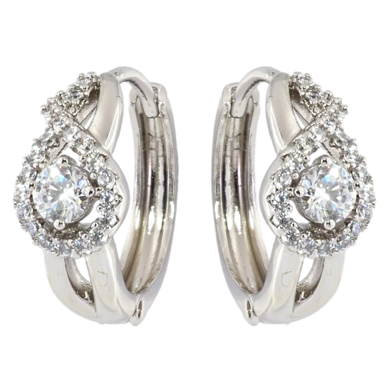 Сережки Xuping Родій колечка Візерунок з цирконієм фото №1