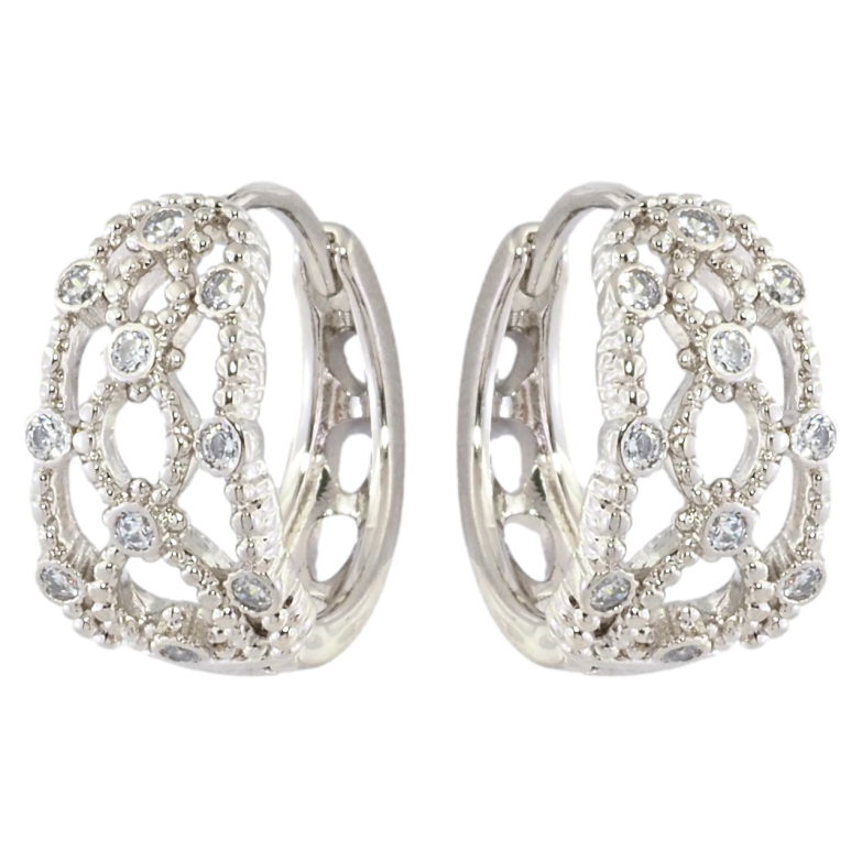 Сережки Xuping Родій колечка Візерунок з вставками цирконію фото №7