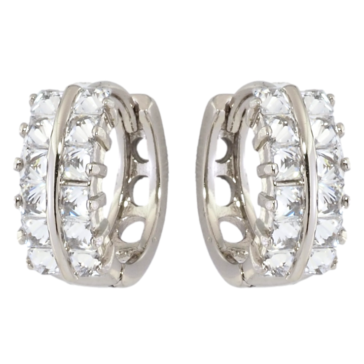 Серьги Xuping Родий колечки Инкрустация цирконием фото №24