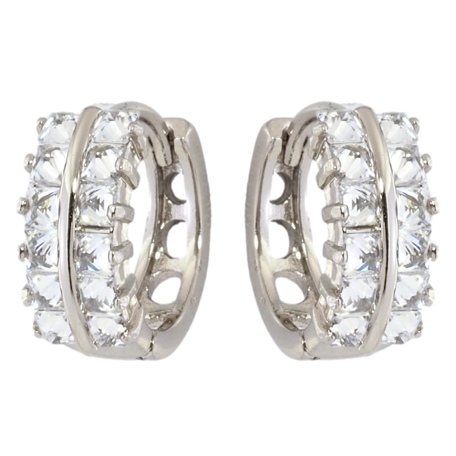 Серьги Xuping Родий колечки Инкрустация цирконием фото №1