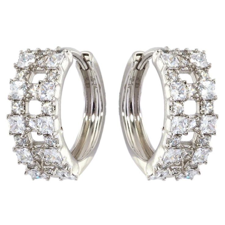 Серьги Xuping Родий колечки Инкрустация цирконием фото №9