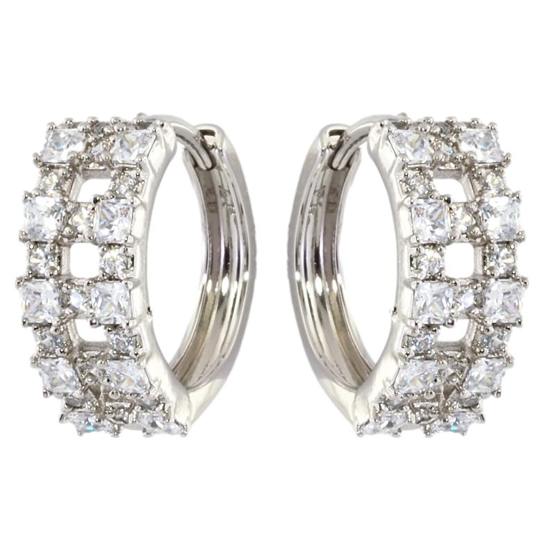 Сережки Xuping Родій колечка Інкрустація цирконієм фото №1