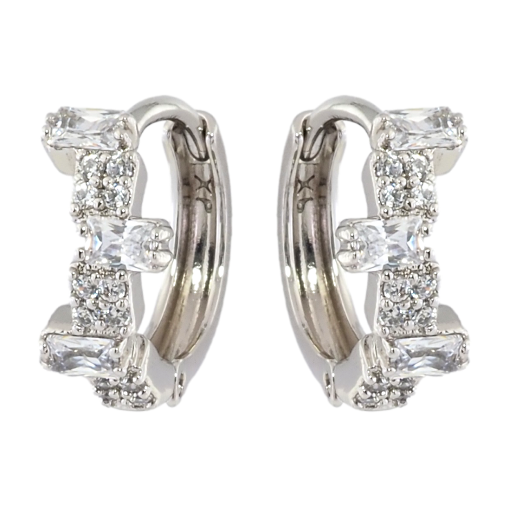 Серьги Xuping Родий колечки Узор с инкрустацией цирконием фото №22