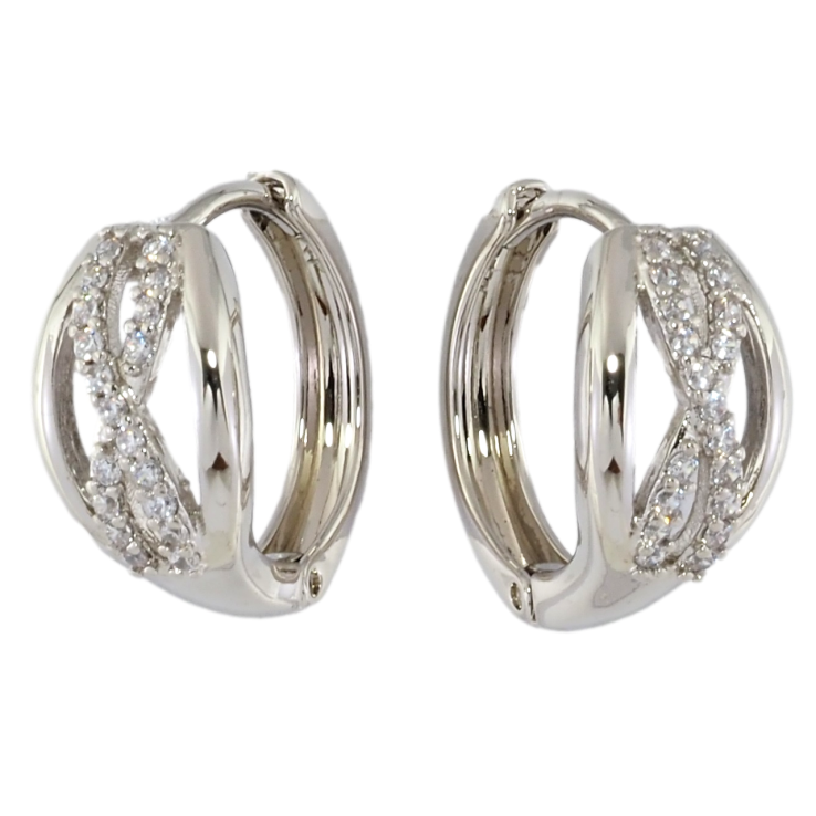 Серьги Xuping Родий колечки Узор с цирконием фото №20