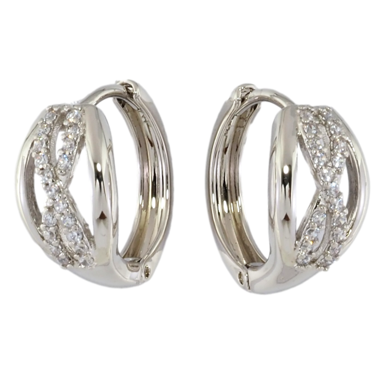 Сережки Xuping Родій колечка Візерунок з цирконієм фото №1