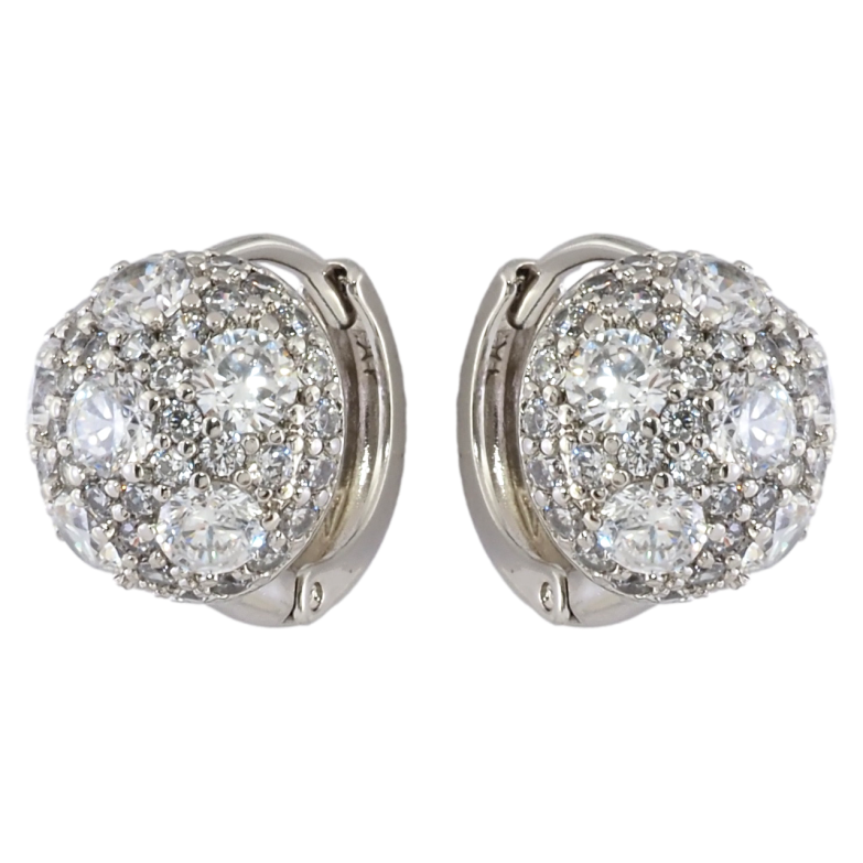 Серьги Xuping Родий колечки Инкрустация цирконием фото №1