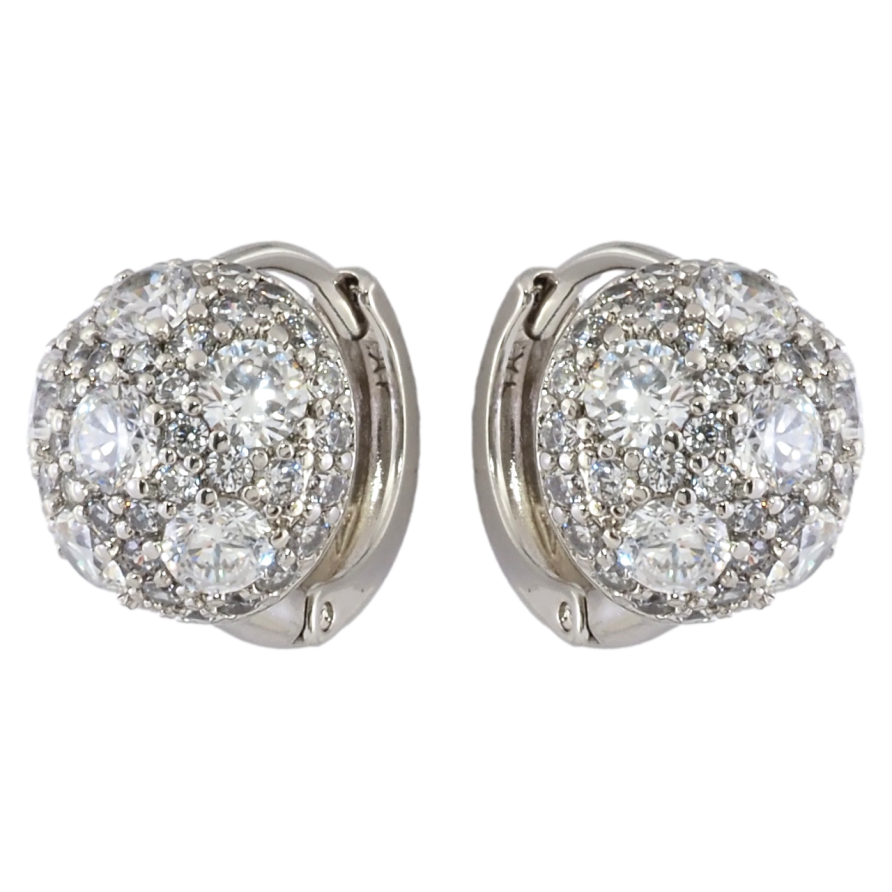 Серьги Xuping Родий колечки Инкрустация цирконием фото №1