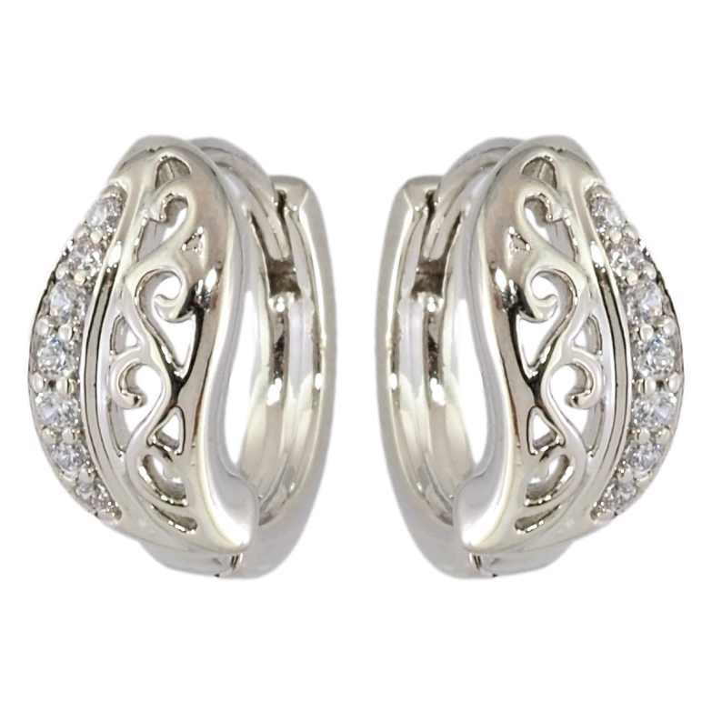 Сережки Xuping Родій колечка Різьблений візерунок з цирконієм фото №5