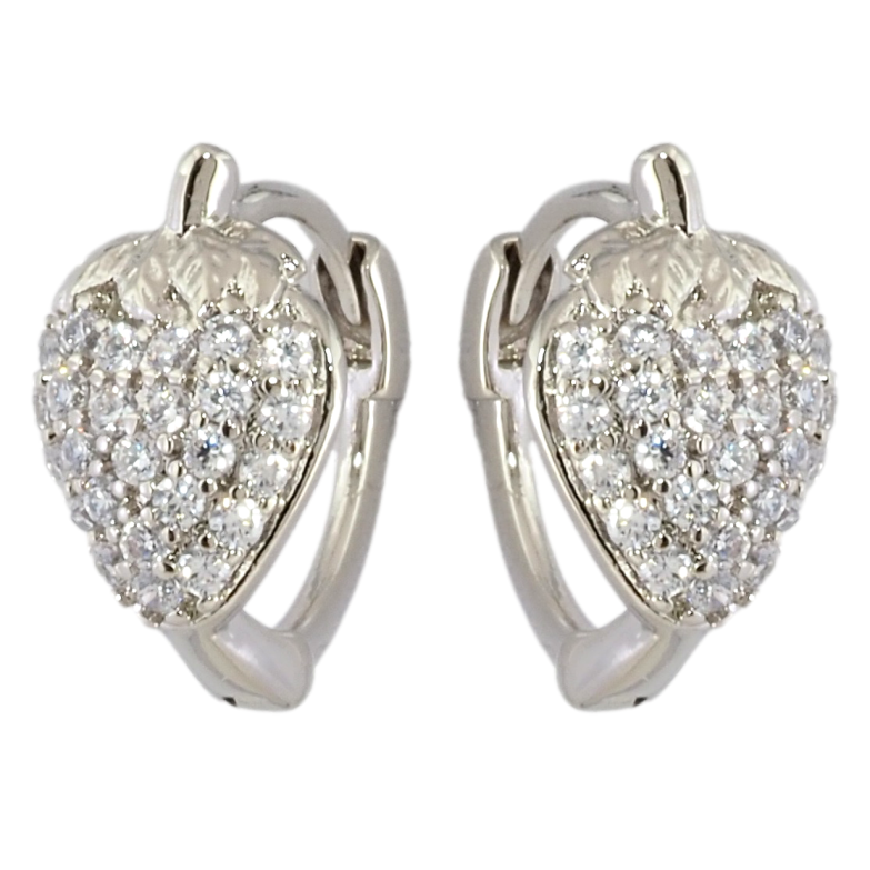 Сережки Xuping Родій колечка Полунички з цирконієм фото №1