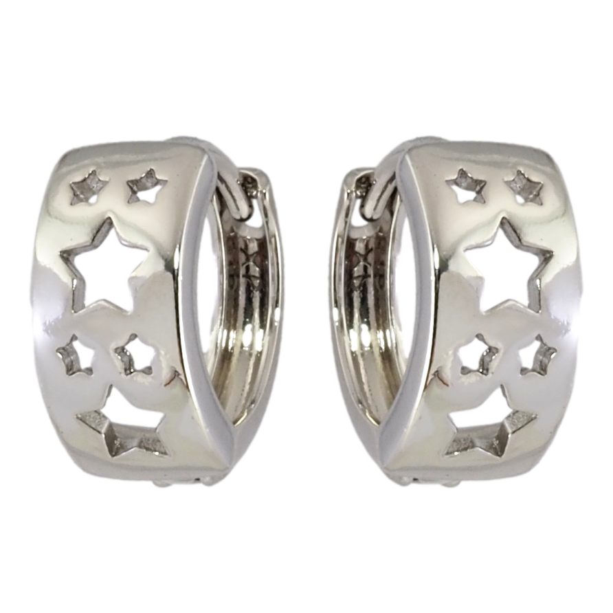 Серьги Xuping Родий колечки Узор звездочки фото №1