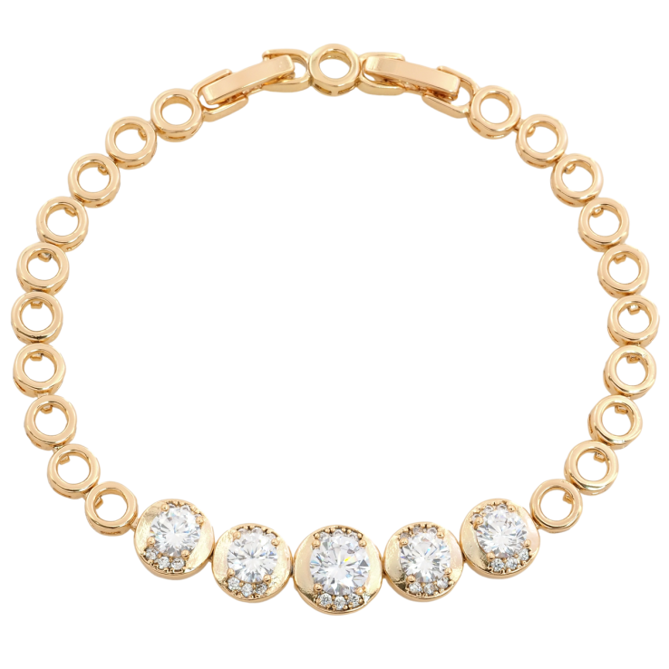 Браслет Xuping Позолота 18K Фианиты в оправе с цирконием с доп.замком 17,19см х 5мм фото №19