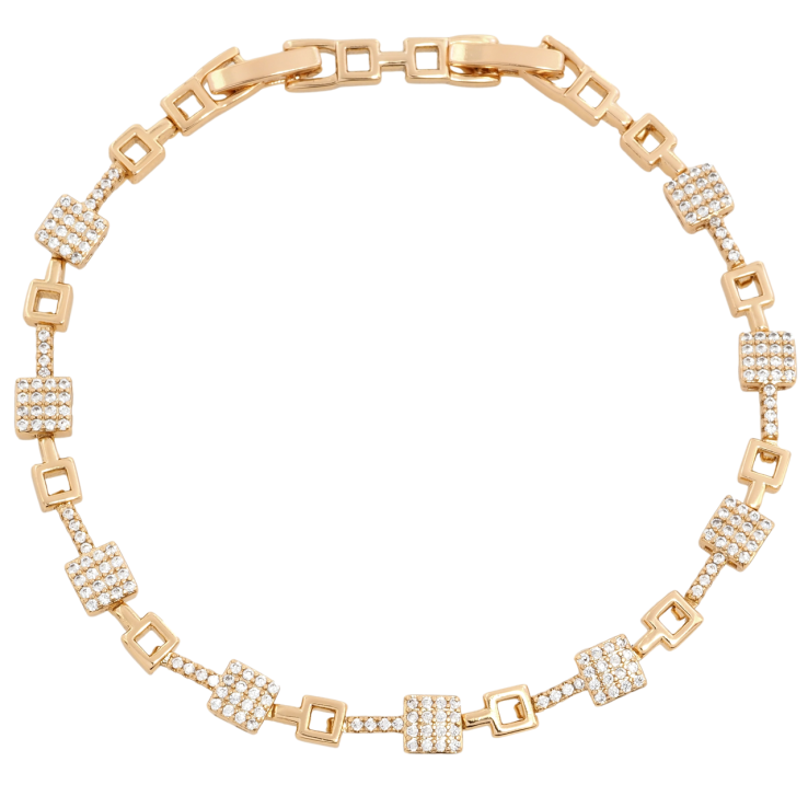 Браслет Xuping Позолота 18K Инкрустация цирконием с доп.замком 17.5,19.5см х 1.5-5мм фото №25