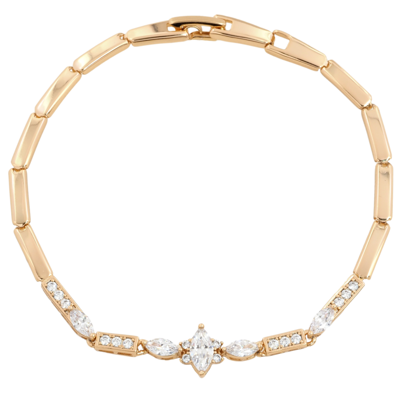 Браслет Xuping Позолота 18K Візерунок з цирконієм довжина 20см х 3мм фото №3