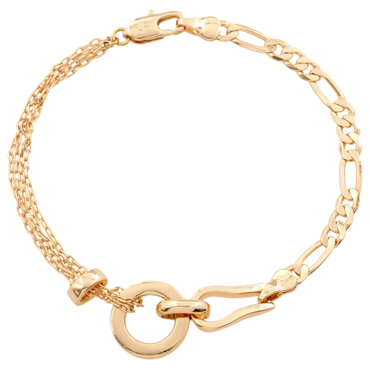 Браслет Xuping Позолота 18K Комбинированная цепочка с декоративной вставкой длинна 19см х 4мм фото №24