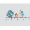 Серьги Xuping Позолота 18K пусеты Сердечки с узором голубой эмалью фото №2