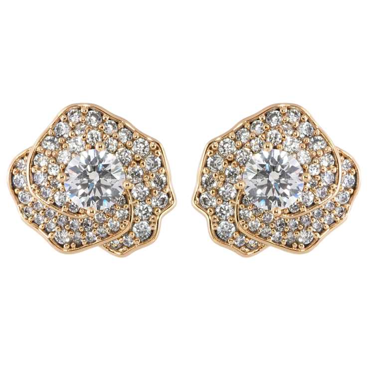 Сережки Xuping Позолота 18K пусети Квіточки з інкрустацією цирконієм фото №11 Сережки Xuping Позолота 18K пусети Квіточки з інкрустацією цирконієм фото №11