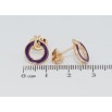 Серьги Xuping Позолота 18K пусеты Колечки с фиолетовой эмалью фото №2