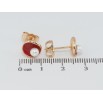 Серьги Xuping Позолота 18K пусеты Овалы с красной эмалью и жемчужинами фото №2