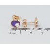 Серьги Xuping Позолота 18K пусеты Овалы с фиолетовой эмалью и жемчужинами фото №2