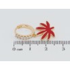 Серьги Xuping Позолота 18K подвески на колечках Листики с красной эмалью фото №2