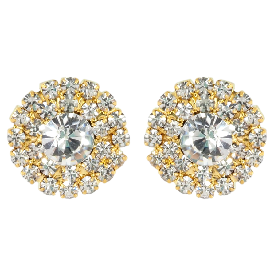 Серьги пусеты Инкрустация стразами ø 14мм фото №1 Серьги пусеты Инкрустация стразами ø 14мм фото №1