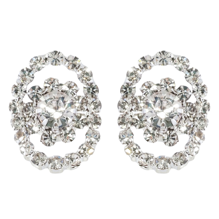 Серьги пусеты Овалы с цветочками из страз фото №23 Серьги пусеты Овалы с цветочками из страз фото №23