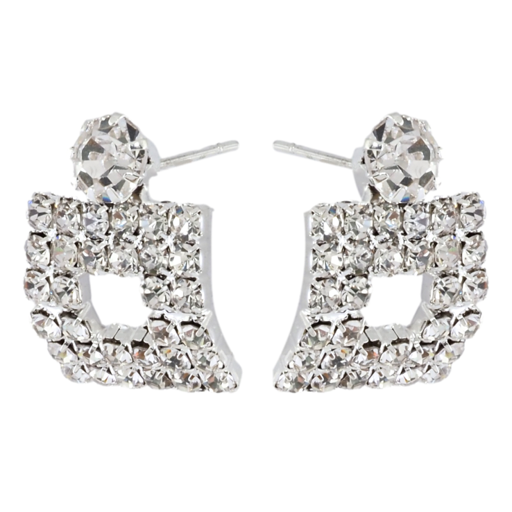 Серьги пусеты Инкрустация стразами фото №12 Серьги пусеты Инкрустация стразами фото №12