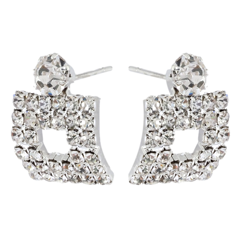 Серьги пусеты Инкрустация стразами фото №2 Серьги пусеты Инкрустация стразами фото №2