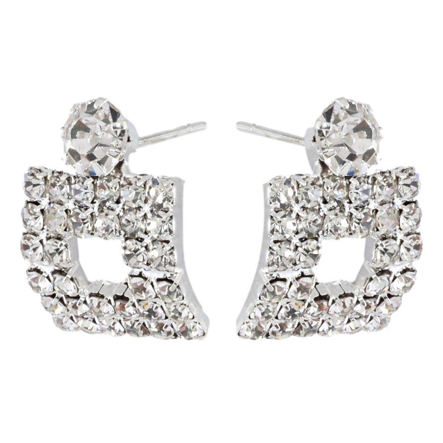 Серьги пусеты Инкрустация стразами фото №1 Серьги пусеты Инкрустация стразами фото №1