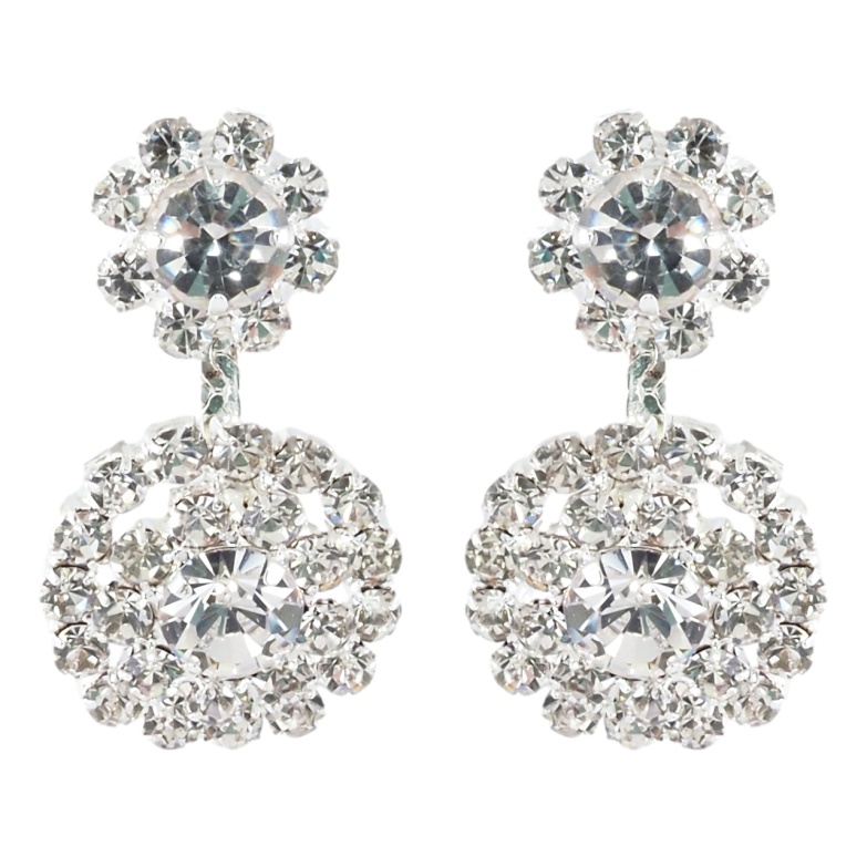 Серьги пусеты Декоративные подвески со стразами фото №1