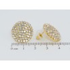 Серьги пусеты Инкрустация стразами ø 19мм фото №2