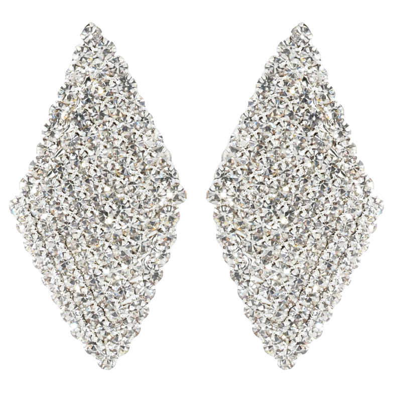 Серьги пусеты Инкрустация стразами фото №1