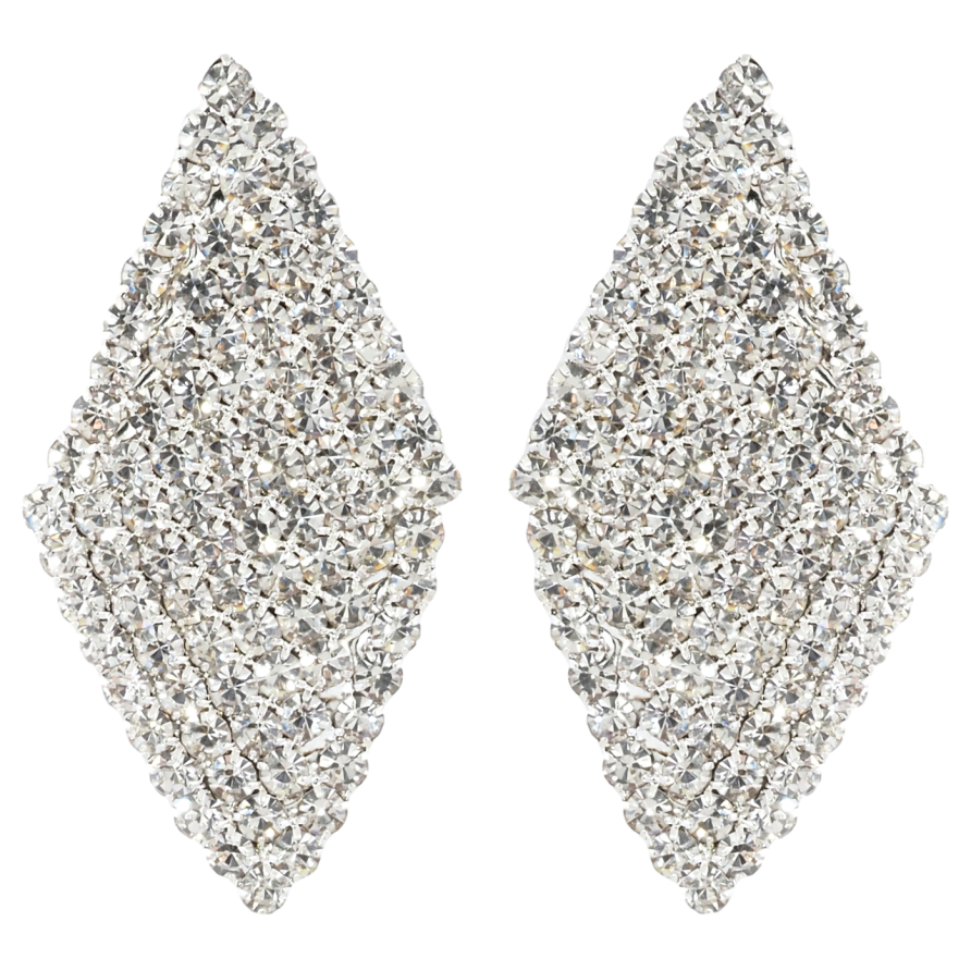 Серьги пусеты Инкрустация стразами фото №1