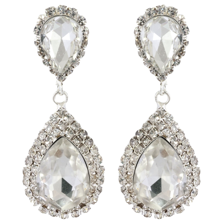 Серьги пусеты Подвески с кристаллами и инкрустацией стразами фото №7