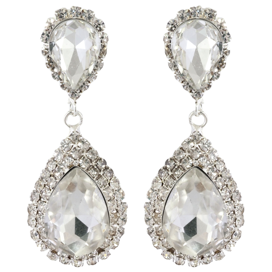 Серьги пусеты Подвески с кристаллами и инкрустацией стразами фото №1