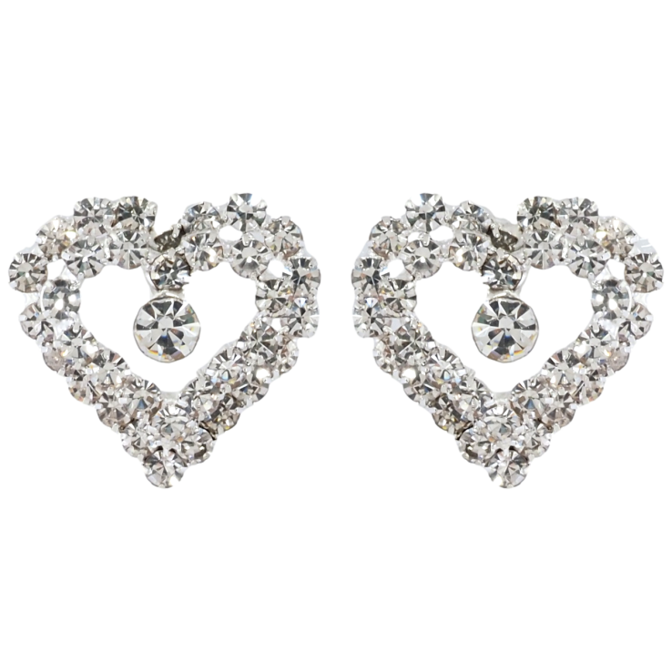 Серьги пусеты Сердечки со стразами фото №21 Серьги пусеты Сердечки со стразами фото №21