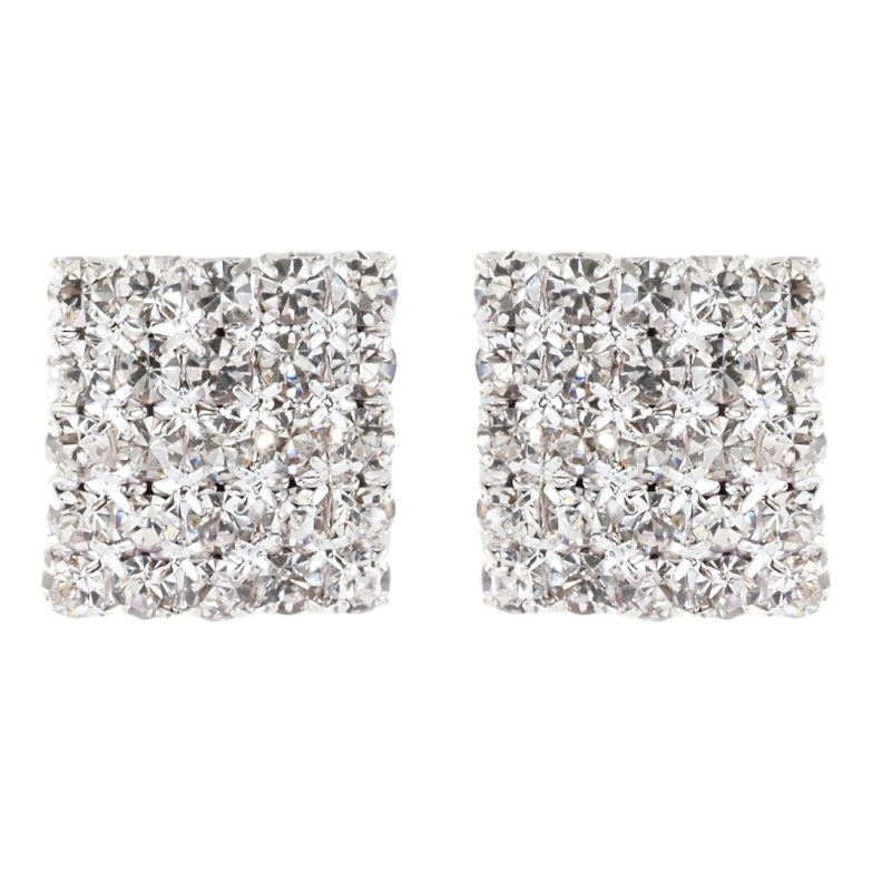 Серьги пусеты Инкрустация стразами 15х16мм фото №2 Серьги пусеты Инкрустация стразами 15х16мм фото №2