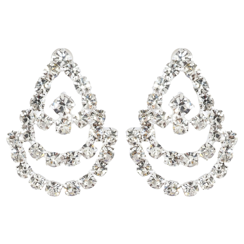 Серьги пусеты Декоративный узор со стразами фото №1