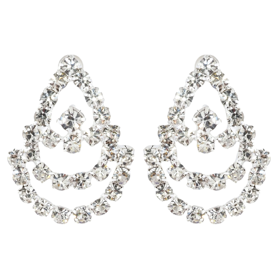 Серьги пусеты Декоративный узор со стразами фото №1