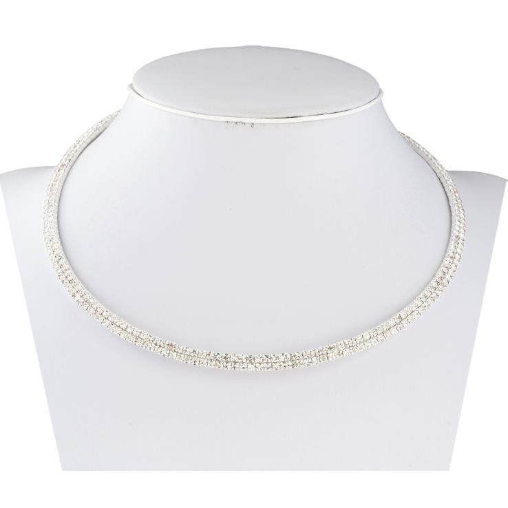 Колье Дорожка страз в 2 ряда длина 33см х 4мм фото №23