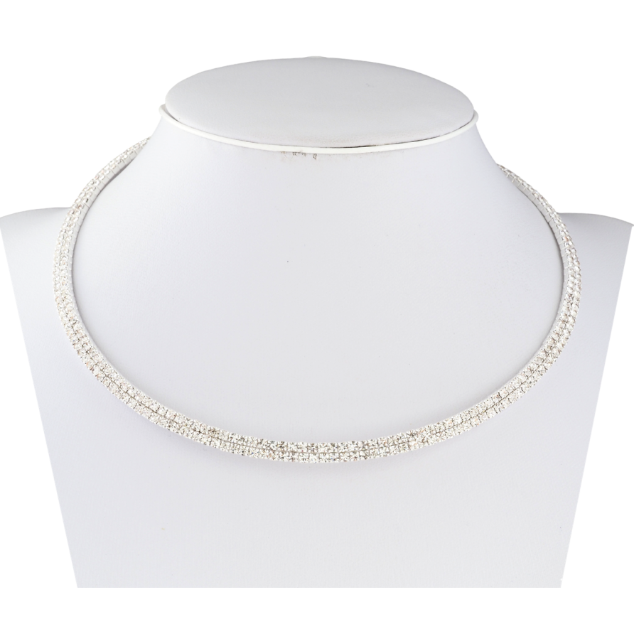 Колье Дорожка страз в 2 ряда длина 33см х 4мм фото №1