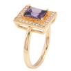 Кольцо Xuping M&L Цвет 18К Сиреневый фианит в обрамлении циркония фото №2