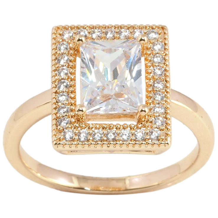 Кольцо Xuping M&L Цвет 18К Фианит в обрамлении циркония фото №4