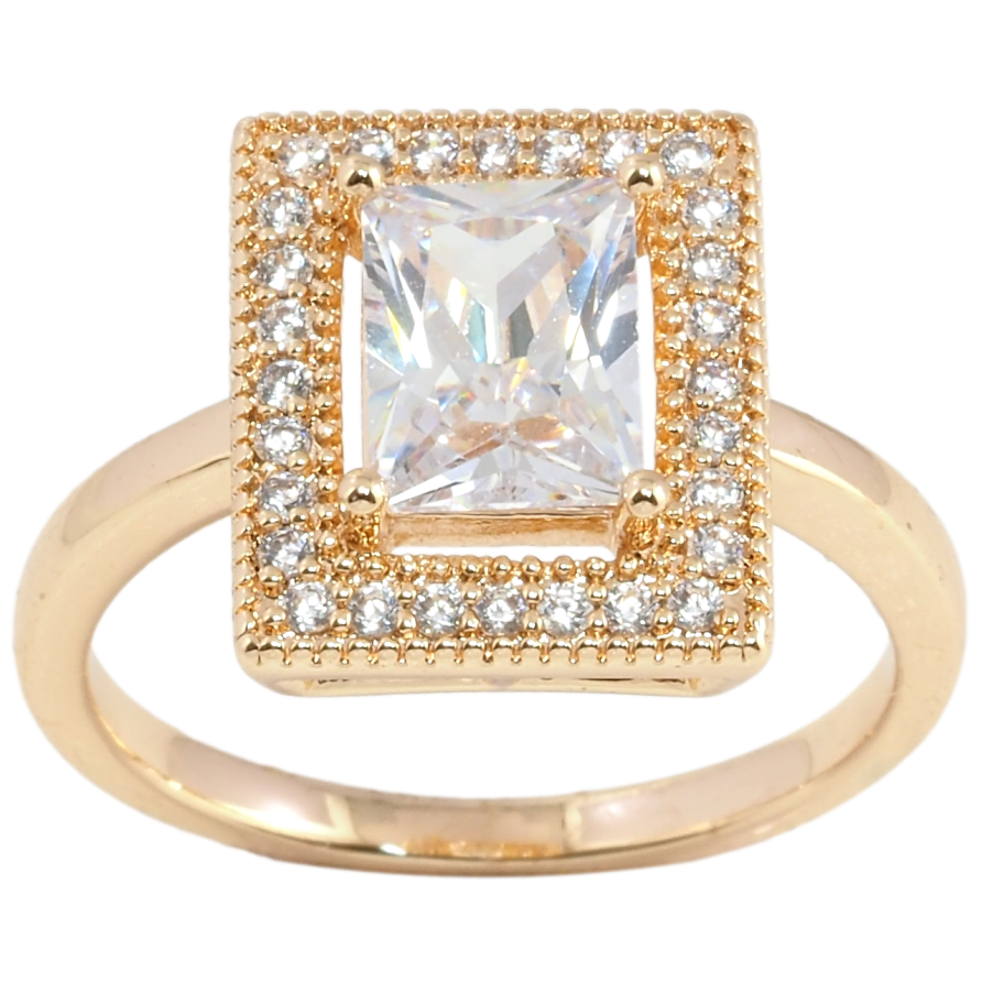 Кольцо Xuping M&L Цвет 18К Фианит в обрамлении циркония фото №1