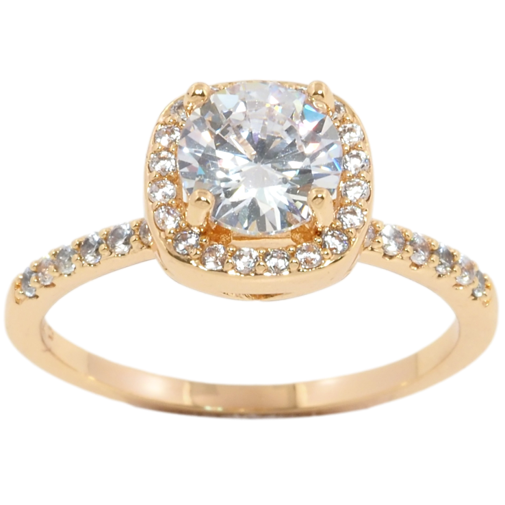 Кольцо Xuping Позолота 18K Фианит в обрамлении циркония фото №17