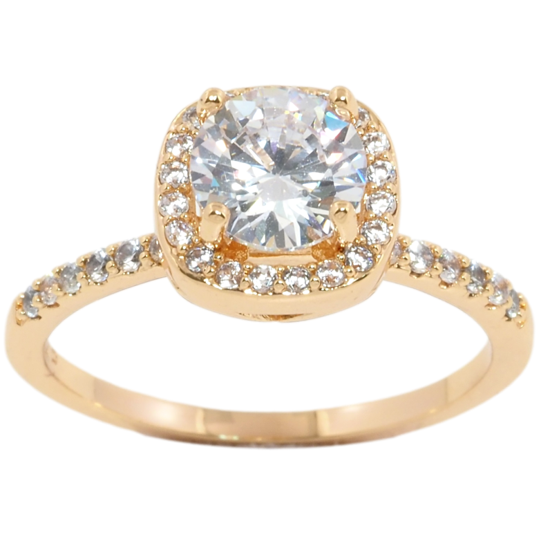 Каблучка Xuping Позолота 18K Фіаніт в обрамленні цирконію» фото №1